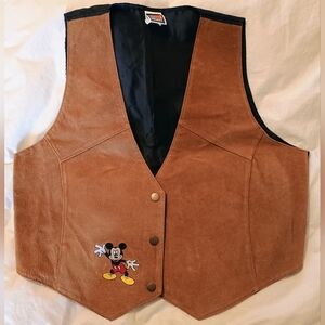 Genuine Suede Mickey Mouse Vest, Vintage, Unisex